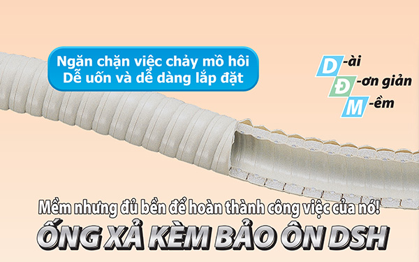 Ống xả nước ngưng kèm bảo ôn Inaba DSH mang tới sự an tâm hơn